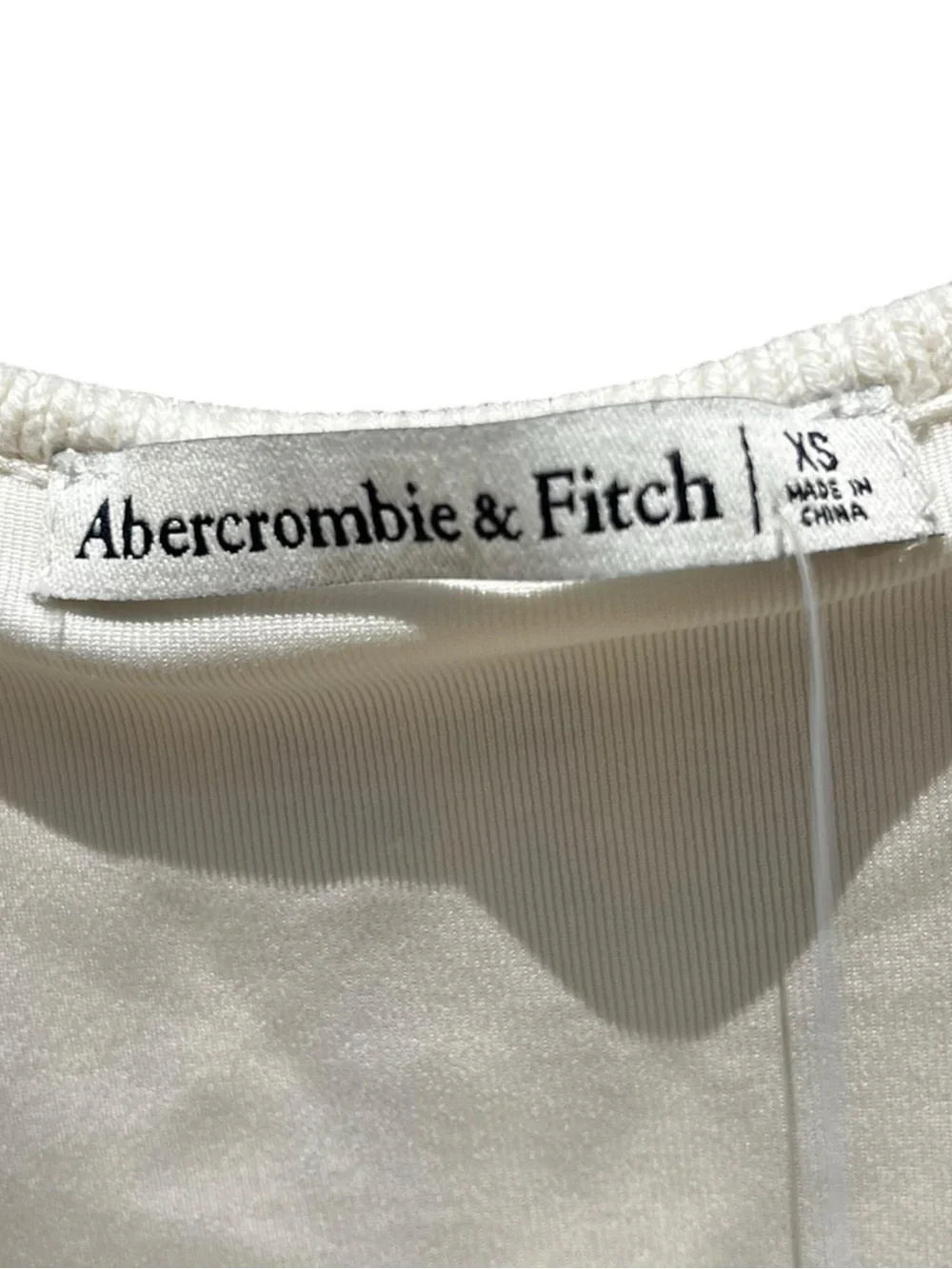 🌻NEW w/tag Abercrombie & Fitch White Crochet Maxi Dress Sleeveless Side Slit XS